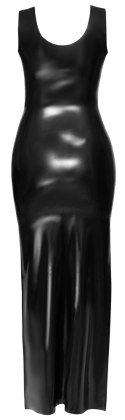 LATE X - Długa Seksowna Taliowana Sukienka Z Lateksu Czarna L