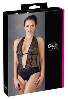 Cottelli LINGERIE - Koronkowe Czarne Body Z Otwartym Kroczem XL