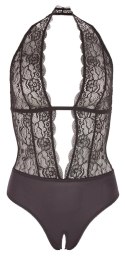 Cottelli LINGERIE - Koronkowe Czarne Body Z Otwartym Kroczem L