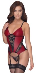 Cottelli LINGERIE - Seksowna Matowa Koszulka Z Paskami i I Delikatną Koronką + Stringi M