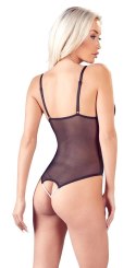 Cottelli LINGERIE - Seksowne Siateczkowe Body Z Delikatną Koronką Bez Krocza M