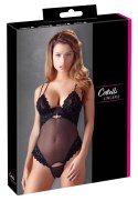 Cottelli LINGERIE - Seksowne Siateczkowe Body Z Ozdobnym Kryształem 75B/S