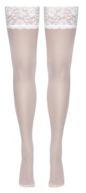 Cottelli LEGWEAR - Białe Klasyczne Pończochy Z Piękną Koronką 2