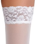 Cottelli LEGWEAR - Białe Klasyczne Pończochy Z Piękną Koronką 5