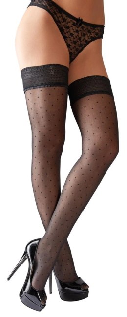 Cottelli LEGWEAR - Czarne Pończochy Samonośne Z Kropeczkami 5