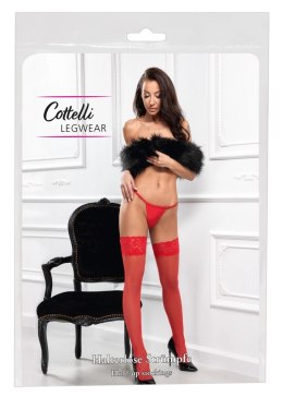 Cottelli LEGWEAR - Czerwone Klasyczne Pończochy Z Piękną Koronką 2