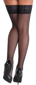 Cottelli LEGWEAR - Eleganckie Czarne Pończochy Z Piękną Koronką 5