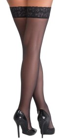 Cottelli LEGWEAR - Klasyczne Gładkie Pończochy Z Elegancką Koronką 5