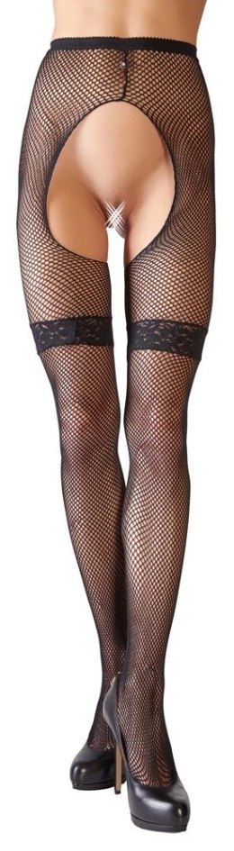 Cottelli LEGWEAR - Rajstopy Do Pończoch Kabaretki Czarne S/M