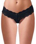 Cottelli LINGERIE - Koronkowe Stringi Z Perełkami W Kroczu Czarne S