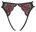 Cottelli LINGERIE - Seksowne Mocno Wycięte Koronkowe Majteczki Czarno-Czerwony S-L