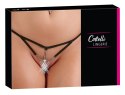 Cottelli LINGERIE - Seksowne Stringi Z Cieniutkich Paseczków I Srebrnych Dodatków S/M