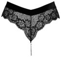 Cottelli LINGERIE - Seksowne Koronkowe Figi Z Odpinanym Łańcuszkiem W Kroku S