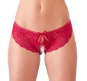 Cottelli LINGERIE - Seksowne Koronkowe Figi Z Wycięciami I Kokardkami Czerwone L