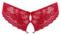 Cottelli LINGERIE - Seksowne Koronkowe Figi Z Wycięciami I Kokardkami Czerwone L