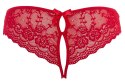 Cottelli LINGERIE - Seksowne Koronkowe Figi Z Wycięciami I Kokardkami Czerwone L