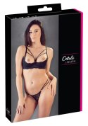 Cottelli LINGERIE - Seksowny Koronkowy Komplecik Stringi I Biustonosz Bez Miseczek Czarny 80B/M