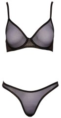 Cottelli LINGERIE - Seksowny Siateczkowy 2-Częściowy Komplecik Z Brokatem 85B/L