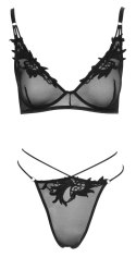 Cottelli LINGERIE - Seksowny Siateczkowy Biustonosz I Stringi Na Cienkich Sznureczkach XL