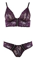 Cottelli LINGERIE - Seksowny Koronkowy Biustonosz I Figi Na Haftki L