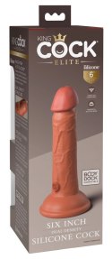 King Cock Elite - Realistyczne Silikonowe Dildo Z Przyssawką 15 CM Ciemny Kolor Skóry