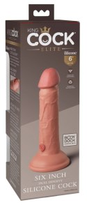 King Cock Elite - Realistyczne Silikonowe Dildo Z Przyssawką 15 CM Jasny Kolor Skóry