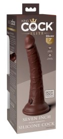 King Cock Elite - Realistyczne Silikonowe Dildo Z Przyssawką 18 CM Brązowy Kolor Skóry