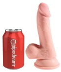 King Cock Plus - Realistyczne Dildo Z Jądrami I Przyssawką 17 CM Jasny Kolor Skóry