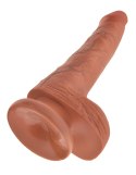 King Cock - Realistyczne Naturalne Dildo Z Przyssawką 15 CM Ciemny Kolor Skóry