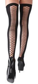 Cottelli LEGWEAR - Czarne Pończochy Z Siateczką Z Tyłu M/L