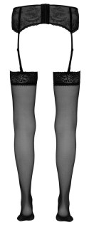 Cottelli LEGWEAR - Klasyczne Czarne Pończochy Z Elegancką Koronką 4