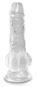 King Cock Clear - Realistyczne Dildo Z Jądrami I Przyssawką Przezroczyste 13 CM