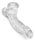 King Cock Clear - Realistyczne Zakrzywione Dildo Z Przyssawką Przezroczyste 19 CM