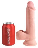 King Cock Plus - Realistyczne Dildo Z Jądrami I Przyssawką 19 CM Jasny Kolor Skóry