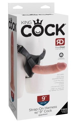 King Cock - Realistyczne Dildo Strap-On 23 CM Jasny Kolor Skóry