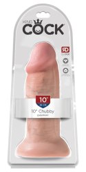 King Cock - Realistyczne Dildo Z Żołędziem I Przyssawką 25 CM Jasny Kolor Skóry