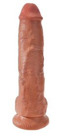 King Cock - Realistyczne Dildo Z Żołędziem Jądrami I Żyłkami 25 CM Ciemny Kolor Skóry