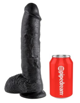 King Cock - Realistyczne Dildo Z Żołędziem Jądrami I Żyłkami 25 CM Czarny