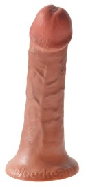 King Cock - Realistyczne Dildo Z Żyłkami I Przyssawką 15 CM Ciemny Kolor Skóry