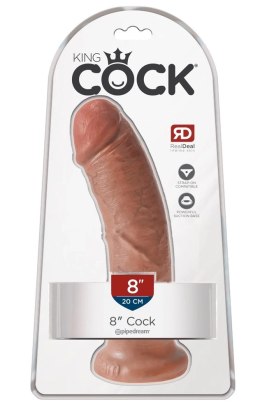 King Cock - Realistyczne Dildo Z Żyłkami I Przyssawką 20 CM Jasny Kolor Skóry