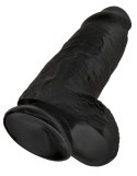 King Cock - Realistyczne Grube Dildo Z Przyssawką 23 CM Czarny