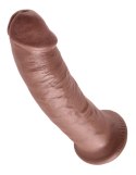 King Cock - Realistyczne Zakrzywione Dildo Z Przyssawką 23 CM Brązowy Kolor Skóry