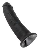 King Cock - Realistyczne Zakrzywione Dildo Z Przyssawką 23 CM Czarny