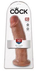 King Cock - Realistyczne Zakrzywione Dildo Z Przyssawką 25 CM Ciemny Kolor Skóry