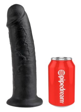 King Cock - Realistyczne Zakrzywione Dildo Z Przyssawką 25 CM Czarny