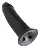 King Cock - Realistyczne Zakrzywione Dildo Z Przyssawką 25 CM Czarny