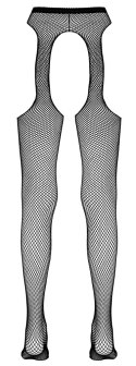 Cottelli LEGWEAR - Czarne Rajstopy Kabaretki Z Pasem Do Pończoch L/XL