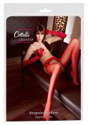 Cottelli LEGWEAR - Czerwone Rajstopy Z Pasem Do Pończoch L/XL