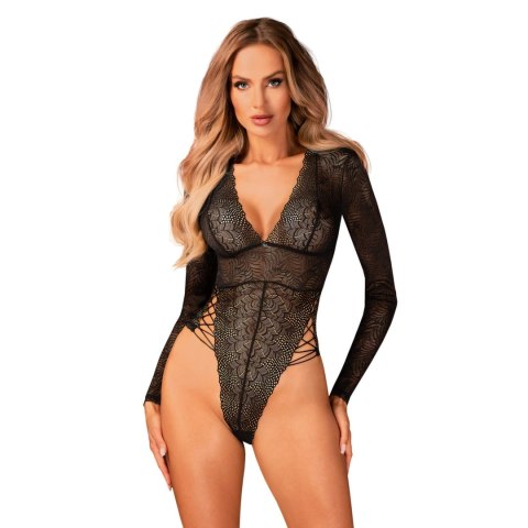 Obsessive - Seksowne Koronkowe Body Merlys Czarne XS/S