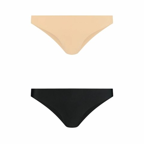 Niewidzialne stringi - Bye Bra Invisible Brazilian Nude + Black XXL